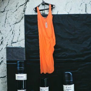 NWT Vibrant Orange Micas Dress - XL (95% Polyester, 5% Spandex)